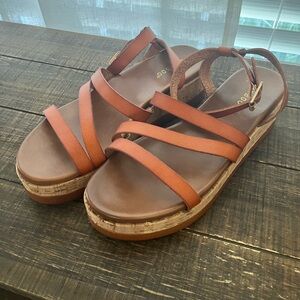 Boutique platform Sandals Bamboo brand shoes 7.5 brown